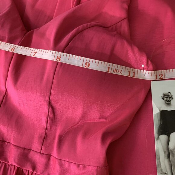 Honey and Rosie Hot Pink Satin V-Neck Fit & Flare Party Dress Sz 5 Cocktail Mini - Picture 13 of 13